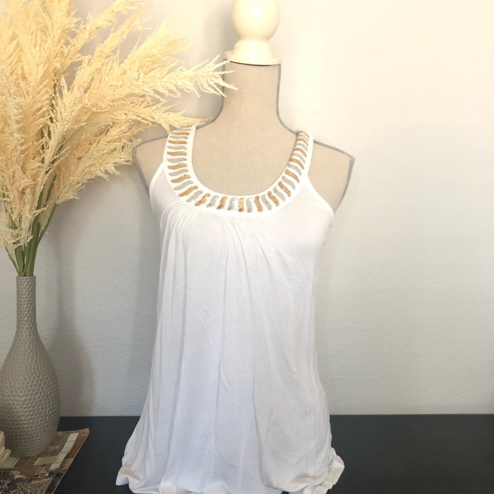 White sequin Top